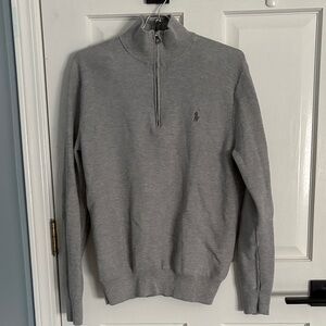 Ralph Lauren Polo Gray Q-Zip Sweater - Mens Medium